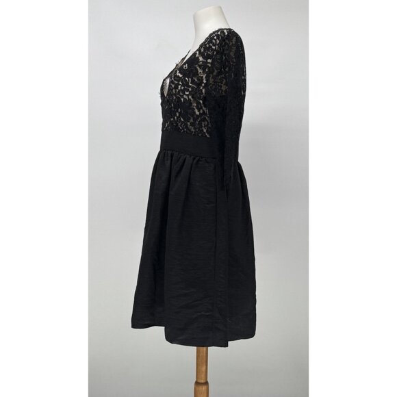 Eliza J Scallop Midi Dress Size 10 Lace Black Event Whimsygoth Elegant Formal - Picture 3 of 12